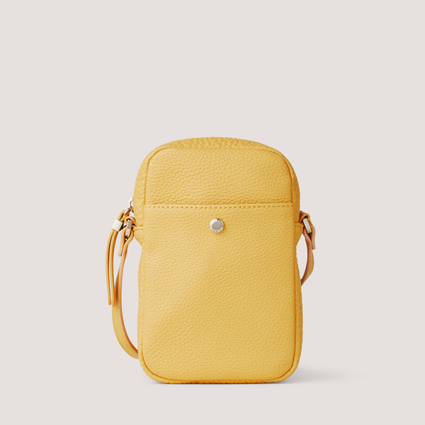 Go hands-free with our practical yet chic Paris phone bag in yellow, designed to be worn across the body.