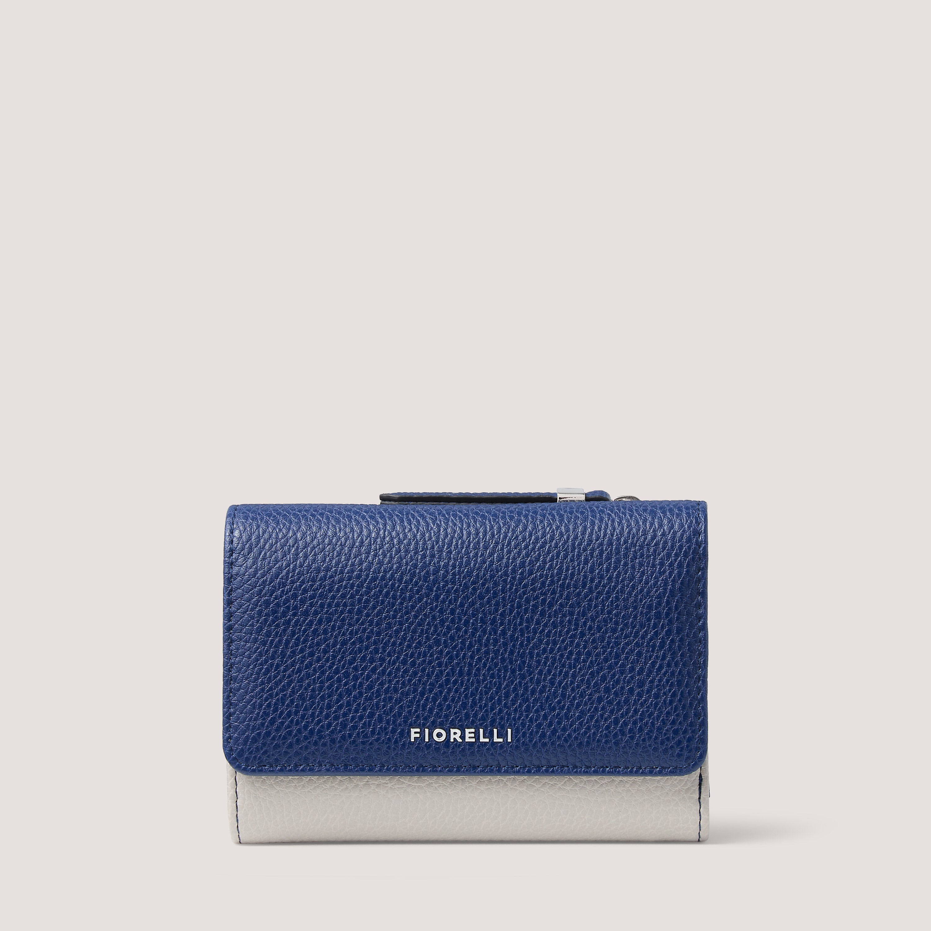 Rae Tri-Fold Small Purse Light Stone Nautical Blue –