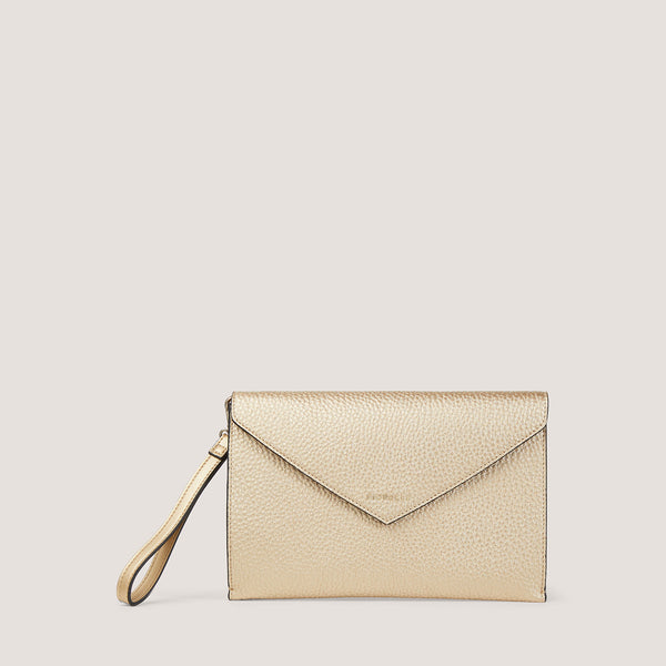 Ophelia is an elegant envelope style which is classic yet practical, in a new gold finish. 