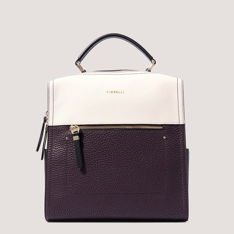 Anna Backpack Burgundy Black White Fiorelli