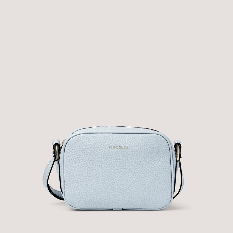 Introducing our chic, curved and casual crossbody bag in pale blue, Beau.