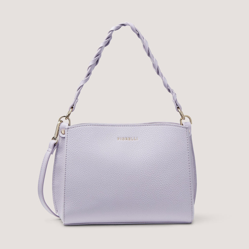 Crafted from premium faux leather in lilac, the Isabelle crossbody bag has a choice of two straps.