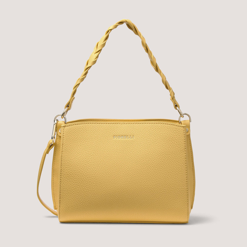 Crafted from premium faux leather in soft yellow, the Isabelle crossbody bag has a choice of two straps.