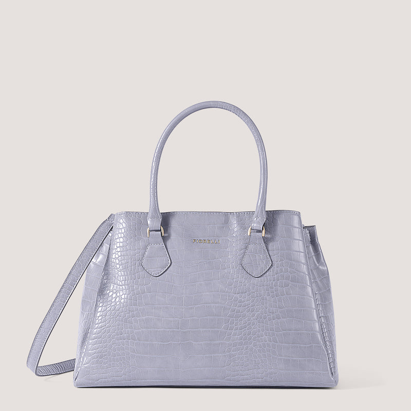 Paloma Large Grab Steel Blue Croc Fiorelli