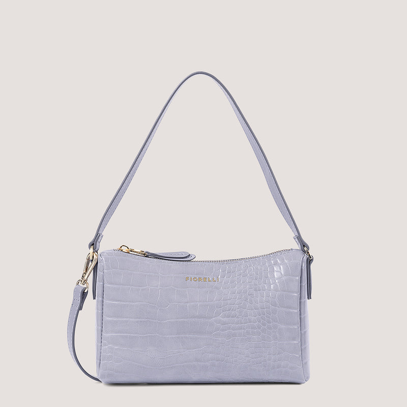 The Dixie handbag calls to mind iconic '90s styles. It's made from faux leather in Steel Blue Croc.