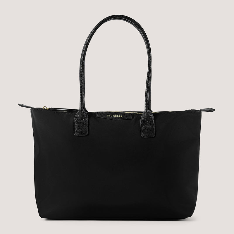 Black large nylon tote bag.