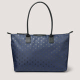 Navy Star print nylon tote bag.