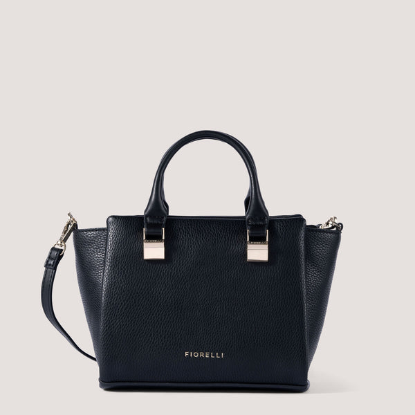 Black mini crossbody bag with a slim, adjustable strap.