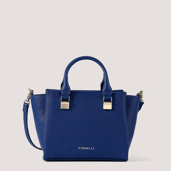 Cobalt blue mini crossbody bag with a slim, adjustable strap.