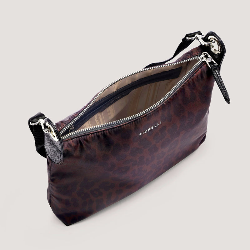 Nelly Crossbody Bag Leopard Print Nylon Fiorelli