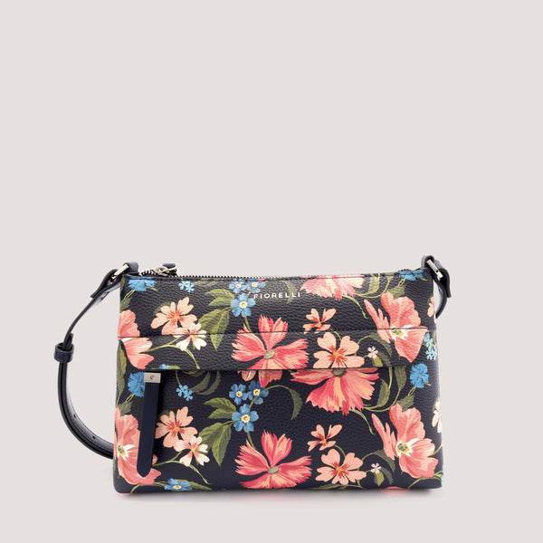 Midnight Floral crossbody bag with concealed zip pocket.