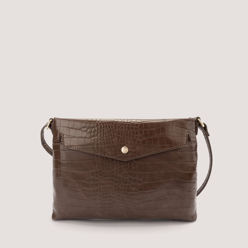 Hannah Crossbody Bag Cocoa Brown Croc – - Main Image