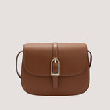 Tan flap style crossbody bag 