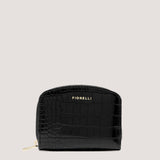 Black croc small purse with zip.