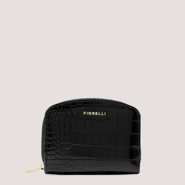 Black croc small purse with zip.