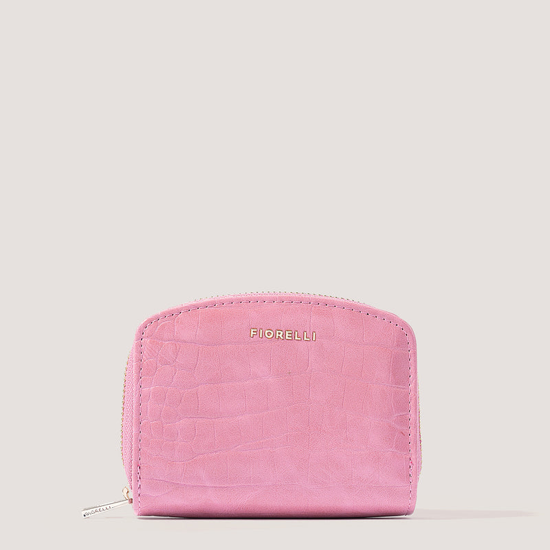 Pink croc small purse with zip.