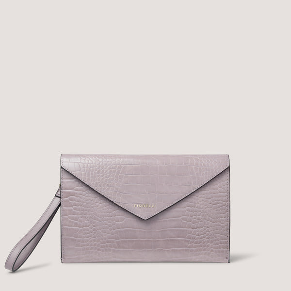 Ophelia is an elegant envelope style which is classic yet practical, in a new dusky lilac croc finish. 