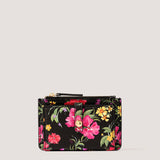 Romantic floral print coin purse with a photo window.