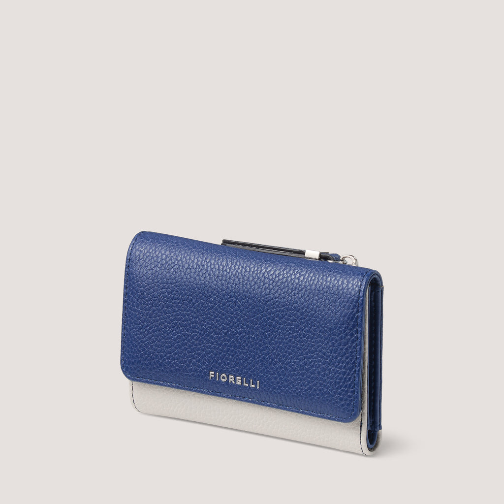 Rae Tri-Fold Small Purse Light Stone Nautical Blue –