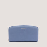 Cornflower Blue purse with multiple compartments.