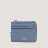 Cornflower blue coin purse with keychain clip.