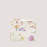 Sprinkled Bloom print coin purse with keychain clip.