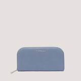 Cornflower Blue purse with multiple compartments.