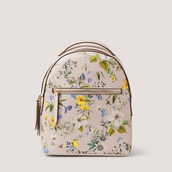 Featuring a top grab handle and adjustable straps, this season the Anouk backpack comes in a summer botanical print.