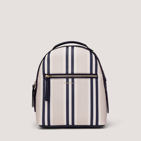 The Anouk backpack is available in our new navy stripe.