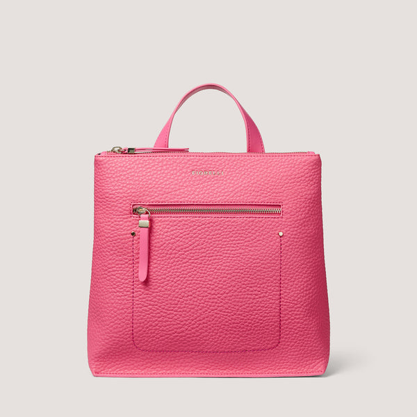 Our Finley mini backpack now comes in a bold hot pink hue.