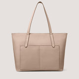 With front pockets, the mink Austyn tote bag allows swift access to the essentials.