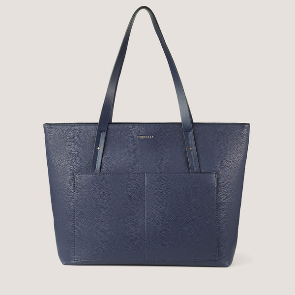 Sleek and sophisticated, with clean lines, this women's navy tote bag is the ultimate accompanying accessory .