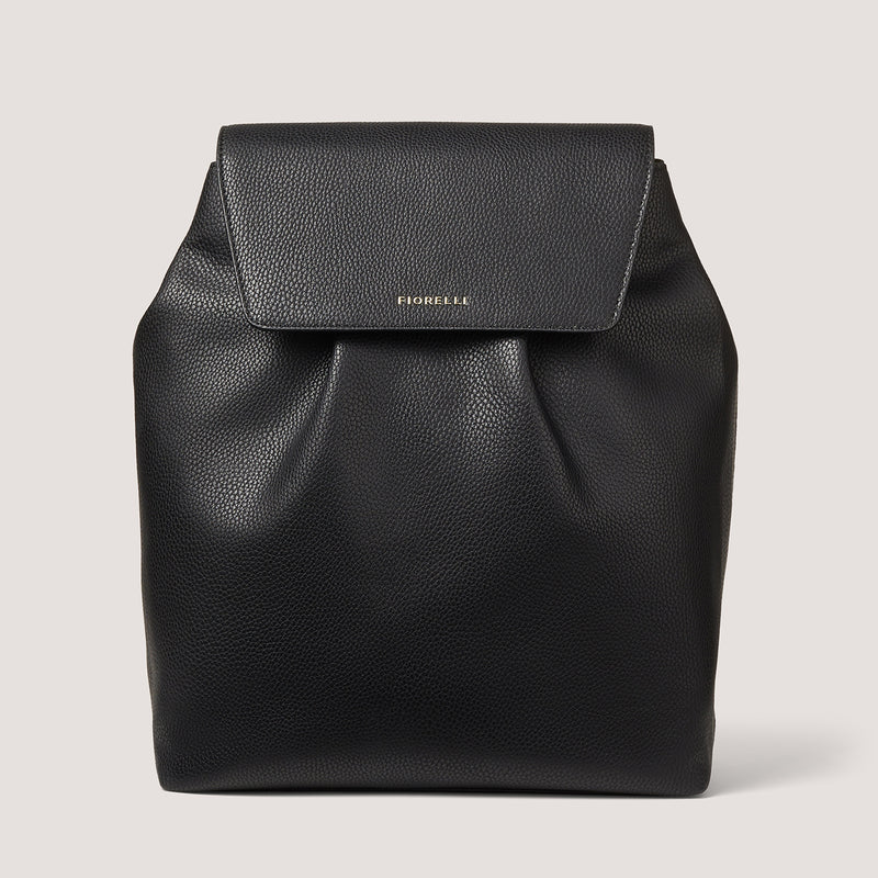 Designed with safety in mind, our new black Phoebe backpack combines function and style,