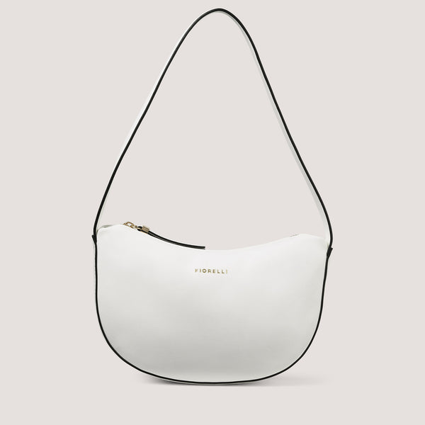 The Gaia handbag calls to mind iconic '90s styles. It's made from smooth faux leather in white.