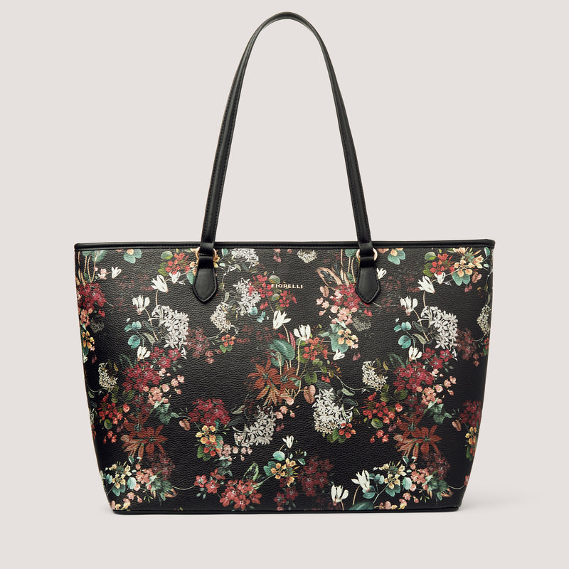 The carry everything bag you need in your life is our new zip top Thea tote in our winter floral print.