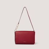 Atlas is a stylish red flapover shoulder bag, crafted in our classic faux leather.