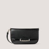 Our new Nova style in black croc can be worn as a crossbody, shoulder or clutch thanks to a removable and adjustable strap