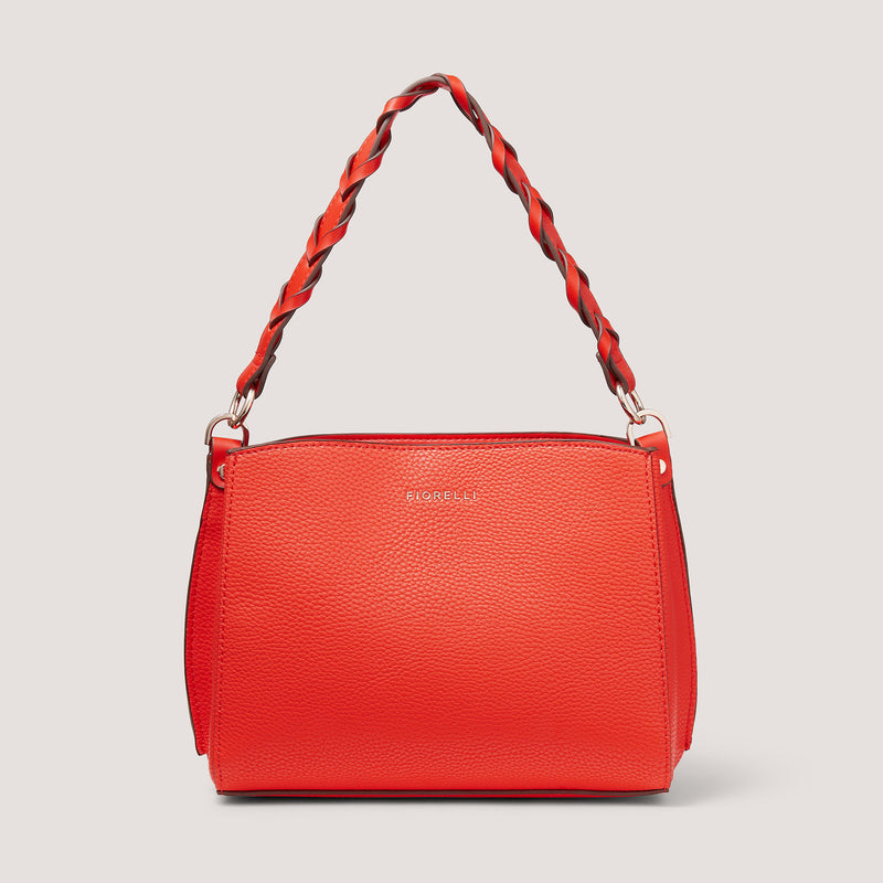 Crafted from premium faux leather in deep orange, the Isabelle crossbody bag has a choice of two straps.