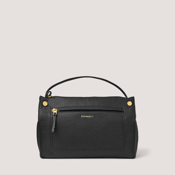 Soft, slouchy and imbued with a luxe appeal, the black Eden handbag has a boxy shape and is refined with an inset zip.