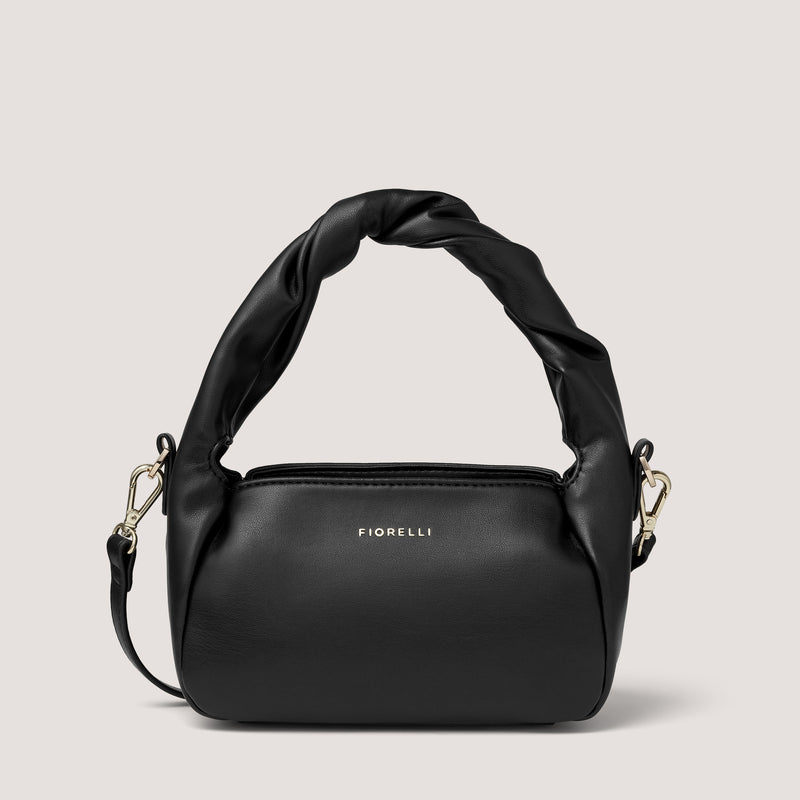Carry the black Ramona mini handbag from the twisted handle or attach the adjustable crossbody strap to go hands-free.