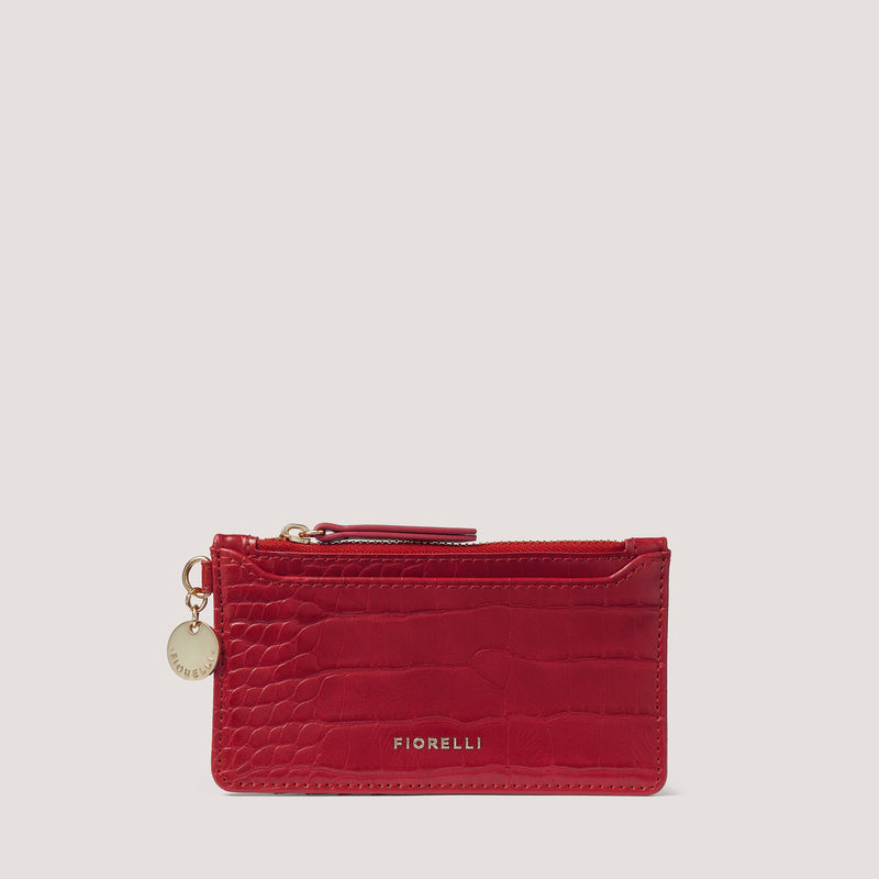 Simple yet effective, our new Luna cardholder in red croc is the perfect grab and go accessory.