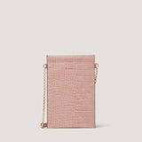 Compact, chic and perfectly proportioned - our new style Xanthe in dusky pink croc is a chic phone holder style.