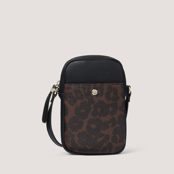 The style you never knew you needed is our new Paris phone bag in winter leopard.