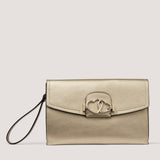 The gold Eros clutch is an elegant envelope pouch and the finishing touch to your party or occasion look