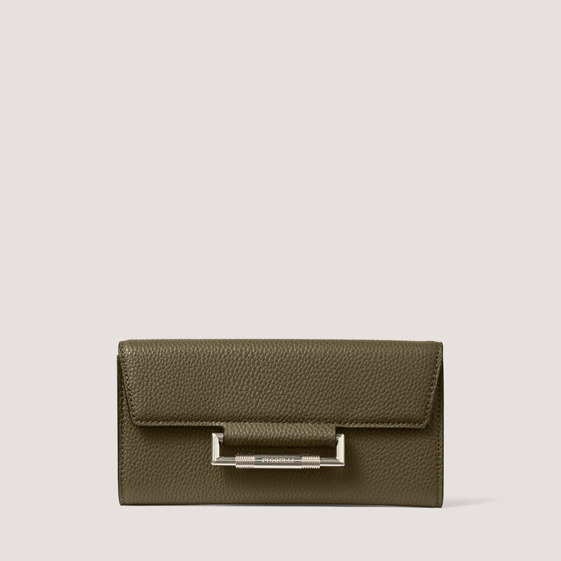 Nova is our new sleek and stylish khaki purse with chic gold hardware. 