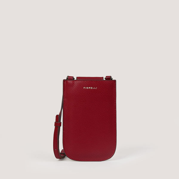Minimalist style can be found in the red Kristen phone bag.