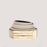 A simple yet stylish, reversible gold belt.