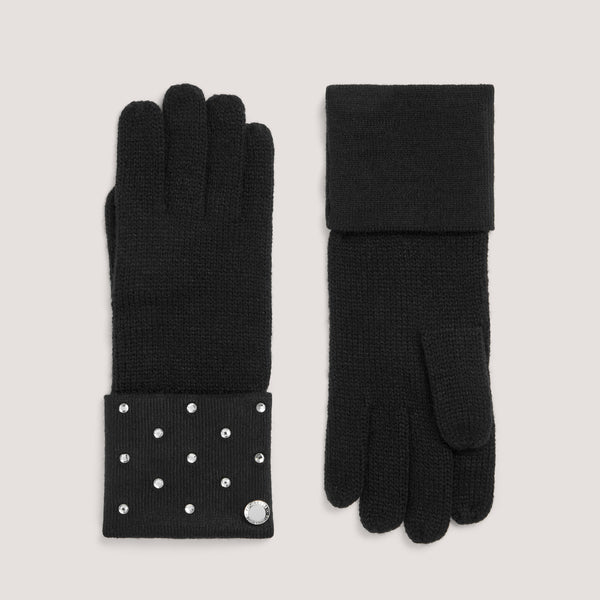 Classic black slimline diamante gloves.